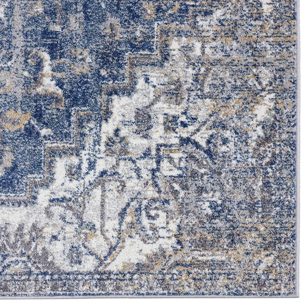 Bohemian Distressed Yellow Blue 8X10 Area Rug Plush Bedroom Carpet